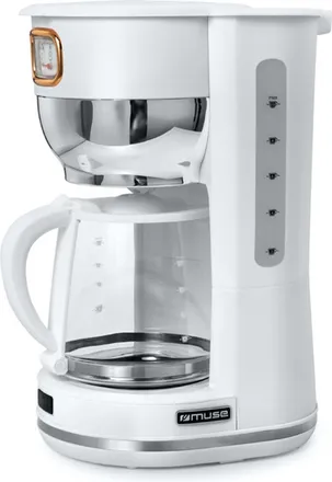 Muse Cafeti&egrave;re Muse Ms-220 W - Porte-filtre - 1000w - R&eacute;servoir 1.4 L (10 Tasses) - Cadrant R&eacute;tro De Maintien De La Temp&eacute;rature
