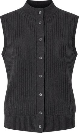 Liviana Conti Gilet a coste in lana merino - - Jackets - Donna - Grigio - S