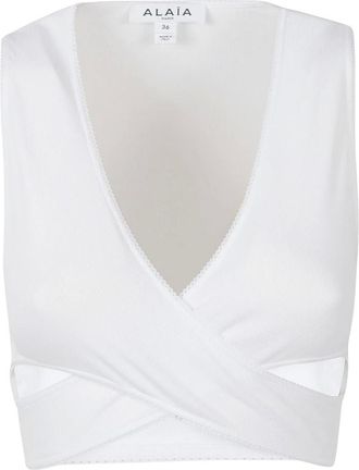 Alaia Top de canal&eacute; cruzado - Tops - Mujer - Blanco - S