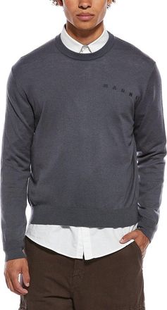 Marni Logo Wool-Blend Crewneck Sweater