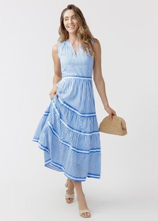 Cabana Life Sleeveless Tiered Maxi Dress in Harbor at Nordstrom, Size X-Large