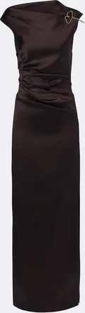 Max Mara Ruched embellished satin cocktail dress