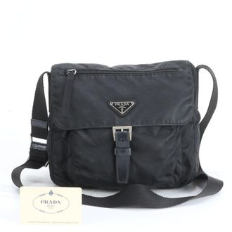 Prada Black Nylon Leather Shoulder Bag (Pre-Owned)