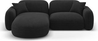 CXL by Christian Lacroix Sofá esquinero modular izquierdo 3 plazas de terciopelo antracita