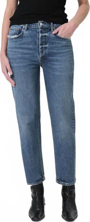 A Gold E Riley High Rise Straight Crop Jean In Moor
