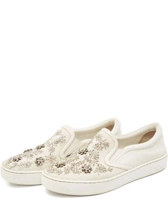 Dior embellished slip-on sneakers - White
