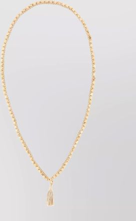 Alanui crochet necklace with decorative tassel and tonal beads
