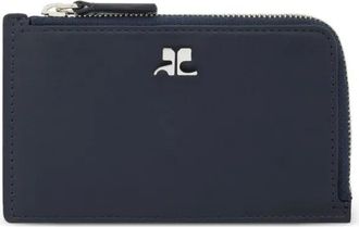 Courrèges leather zip cardholder - Blue