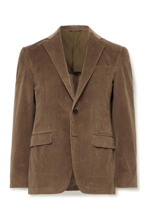 Canali Kei Slim-Fit Cotton-Blend Corduroy Suit Jacket