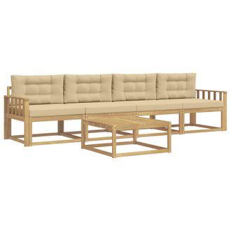 vidaXL Conjunto De Sof&aacute;s De Exterior Con Coj&iacute;n 4 Pcs Y Beige Vidaxl