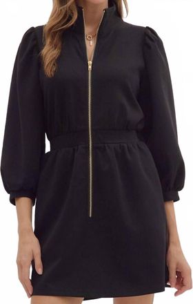 Entro More Than Ready Zipper Dress In Black