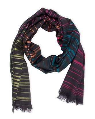Saachi Saachi Multi Strip Wool & Silk-Blend Scarf