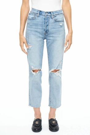 Pistola Denim Charlie High Rise Straight Jean In Bali Distressed
