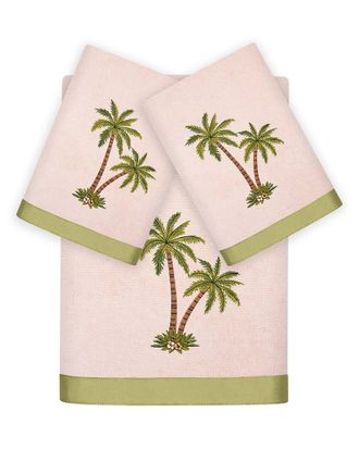 Linum Home Textiles Palmera 3Pc Embellished Turkish Cotton Towel Set