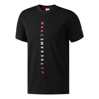 adidas Adi Slgn Tee Alphabet Printing Casual Round Neck Short Sleeve Black CV8506