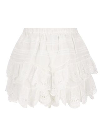 Isabel Marant ruffled eyelet mini skirt - White