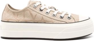 Valentino Canvas Platform Sneakers - Dames - Sneakers - Beige - 38 EU - Schoenen