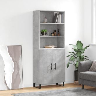 Berkfield Home Highboard Concrete Grey 69.5x34x180 cm Engineered Wood