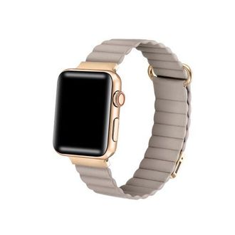 Posh Tech Riley Magnetic Leather Band for Apple Watch in Khaki at Nordstrom