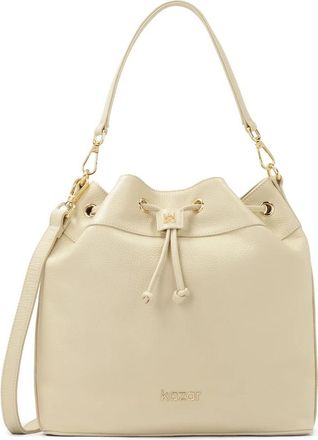 Kazar Cr&egrave;me tas portemonnee met twee banden - Dames - Schoudertassen - Beige - ONE Size - Leer - Tassen