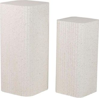 Adda Home Set de 2 pedestales marron de madera 36 31x36 31x81 66cm