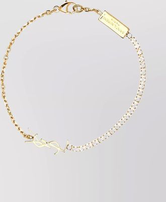 Saint Laurent crystal chain-link bracelet