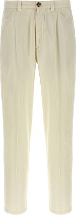 Brunello Cucinelli Corduroy Trousers Pantaloni Beige-Uomo