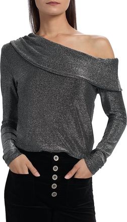 Ramy Brook Carrie Top In Silver Knit