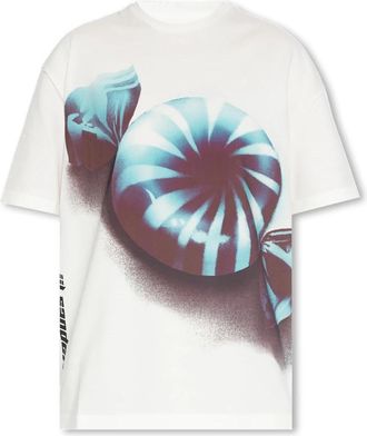 Jil Sander T-shirt met print - Dames - T-shirts - Wit - XS - Katoen - Tops