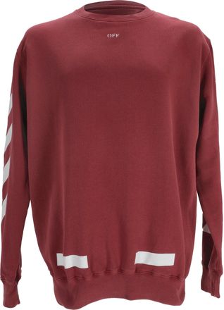 Off-white Diagonal Sweatshirt in Red Cotton