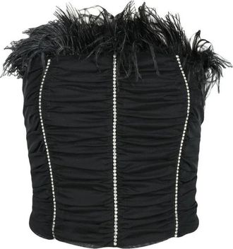Patrizia Pepe Tulle Bustier Top - Black
