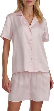 Splendid Satin Notch Collar & Boxer Pajamas in Textured Geo Pink at Nordstrom Rack, Size X-Small