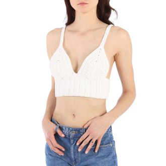 System Ladies Off White Crochet Top, Brand Size 36 (US Size 4)