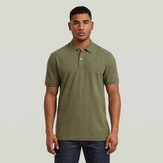 G-Star Poloshirt G-STAR Dunda Slim Fit, Herren, Gr. XXL, four leaf clover, Piqu&eacute;, Obermaterial: 95% Baumwolle, 5% Elasthan, unifarben, slim fit normal, Shirt