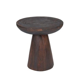Bazar Bizar Mesa auxiliar de madera en nogal oscuro 50x50x50 cm