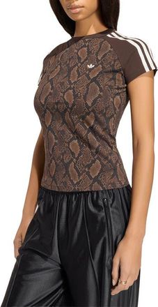 adidas Originals Cali Snakeskin Graphic T-Shirt in Earth Strata/aurora Coffee at Nordstrom, Size Xx-Small