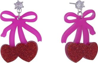 Hallmark Pink Bow and Cherry Drop Earrings at Nordstrom