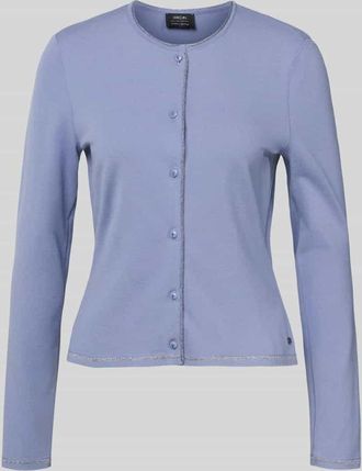 Marc Cain Strickjacke aus Viskose-Mix mit Rundhalsausschnitt in Lavender, Größe 36