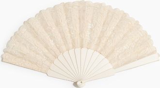 H&M Klappf&auml;cher aus Spitze - White