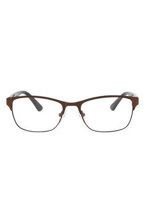 Alexander McQueen 49mm Core Rectangle Optical Glasses in Brown Avana Transparent at Nordstrom Rack