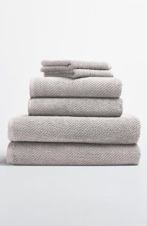 Coyuchi Air Weight 6-Piece Organic Cotton Bath Towel, Hand Towel & Washcloth Set in Fog at Nordstrom, Size 6 Piece Set