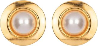 Jennifer Behr Alva pearl-plated earrings - women - 18kt Gold Plated Brass/Crystal - One Size - Silver