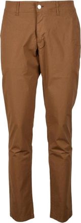 Daniele Alessandrini Broeken, Heren, Bruin, W31, Katoen, Klassieke katoenen broek met ritssluiting