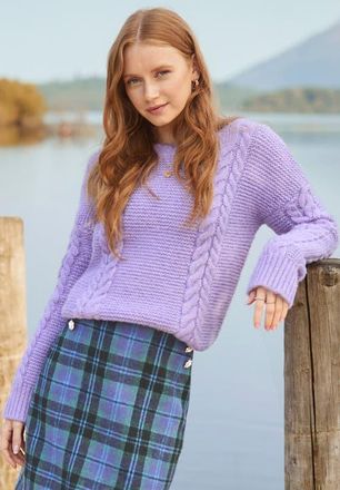 Joe Browns Chunky Cable Pullover in Lilac at Nordstrom, Size Medium