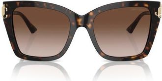 Jimmy Choo London 54mm Square Sunglasses in Havana /Gradient Brown at Nordstrom