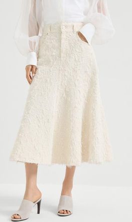 Brunello Cucinelli Five-pocket flared skirt in Ivory at Nordstrom, Size 50 It
