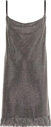 Philosophy di Lorenzo Serafini Kleedjes, Dames, Grijs, M, Polyester, Strass Mini Jurk met Ruches