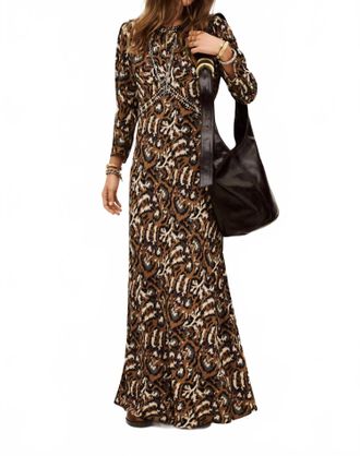 BA&SH Onoa Dress In Ocre Print