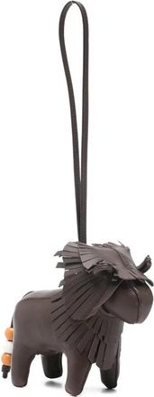 Tod's Lederen sleutelhanger met franjes en leeuwenmotief - Dames - Sieraden - Bruin - ONE Size - Leer - Accessoires