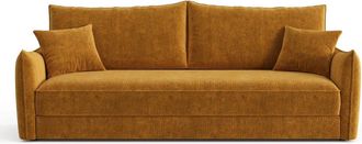 Sia Home Sof&aacute; cama 3 plazas terciopelo texturizado mostaza 213 cm